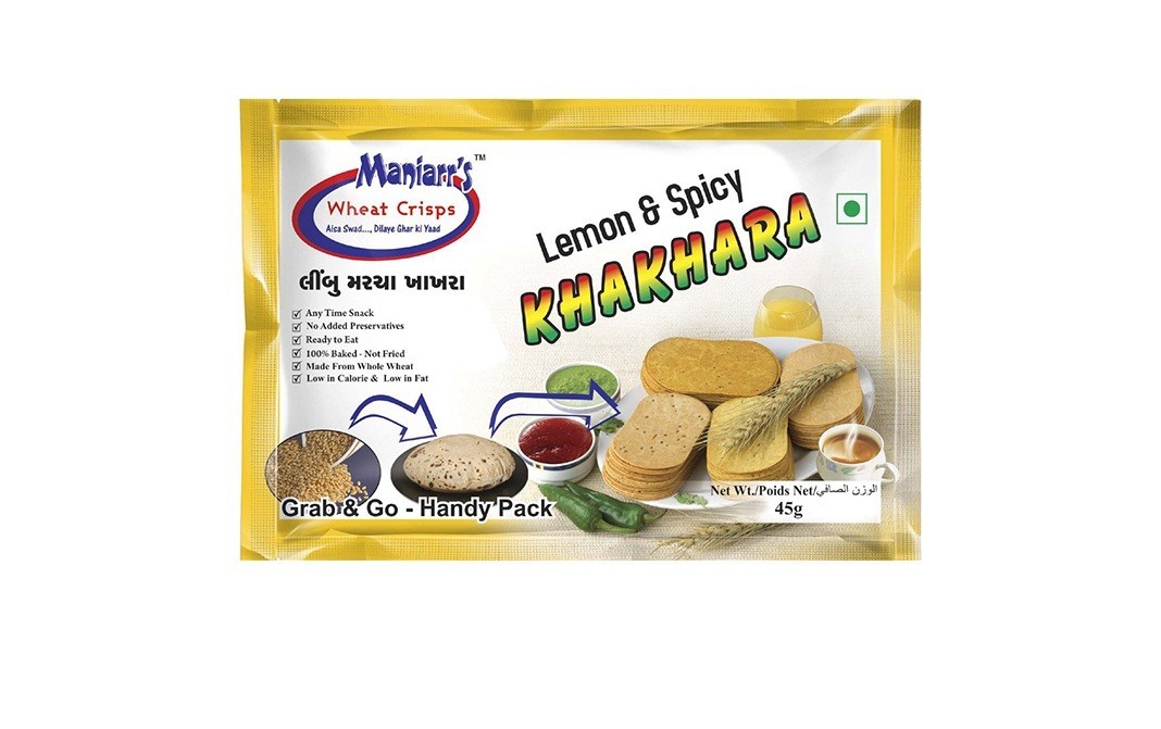 Maniarr's Lemon & Spicy Khakhara    Pack  45 grams